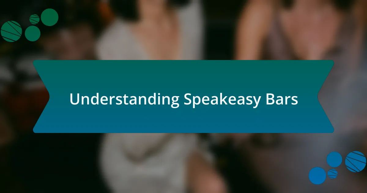 Understanding Speakeasy Bars
